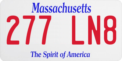 MA license plate 277LN8