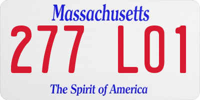 MA license plate 277LO1
