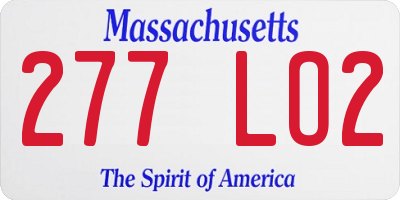 MA license plate 277LO2