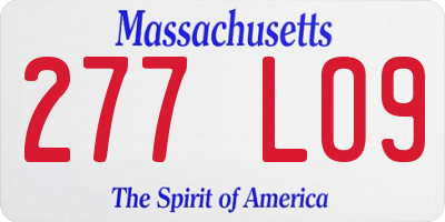MA license plate 277LO9