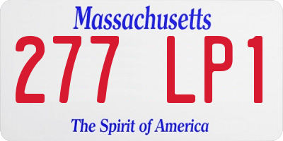 MA license plate 277LP1