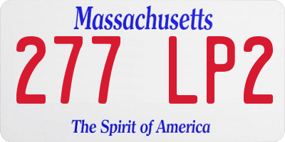 MA license plate 277LP2