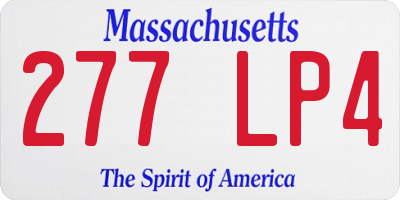 MA license plate 277LP4