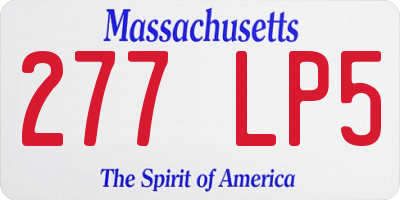 MA license plate 277LP5