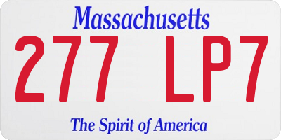 MA license plate 277LP7