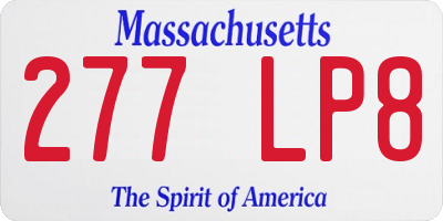 MA license plate 277LP8