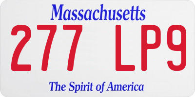 MA license plate 277LP9