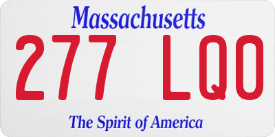 MA license plate 277LQ0