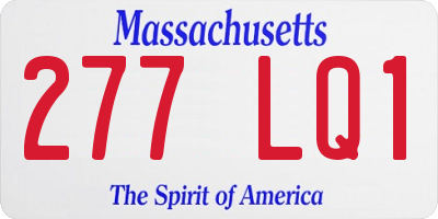 MA license plate 277LQ1