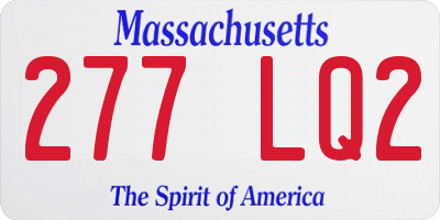 MA license plate 277LQ2