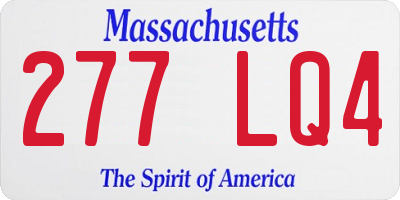 MA license plate 277LQ4