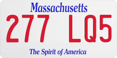 MA license plate 277LQ5