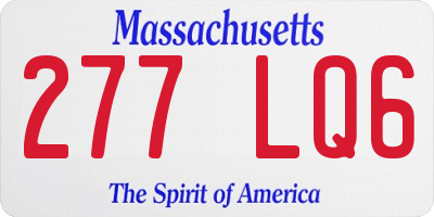 MA license plate 277LQ6