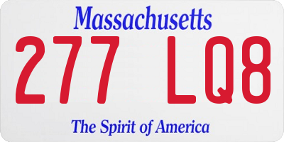 MA license plate 277LQ8