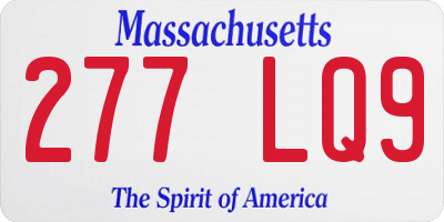 MA license plate 277LQ9