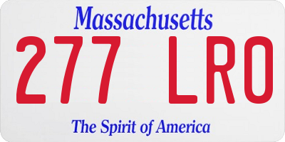MA license plate 277LR0