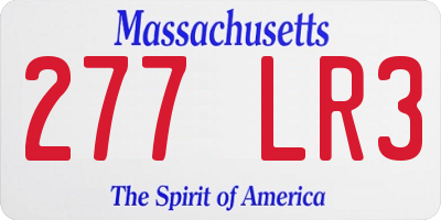 MA license plate 277LR3