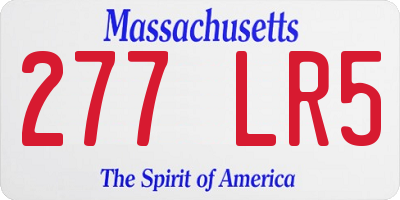 MA license plate 277LR5