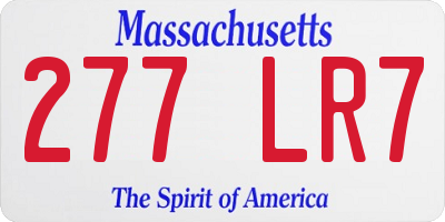 MA license plate 277LR7