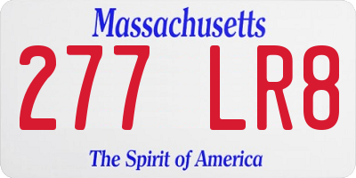 MA license plate 277LR8