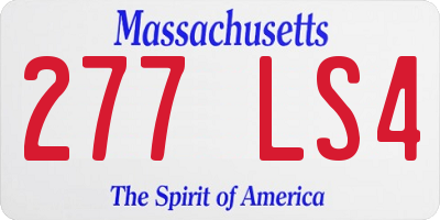 MA license plate 277LS4