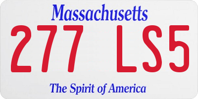 MA license plate 277LS5