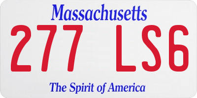MA license plate 277LS6