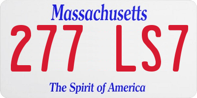MA license plate 277LS7
