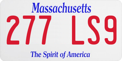MA license plate 277LS9