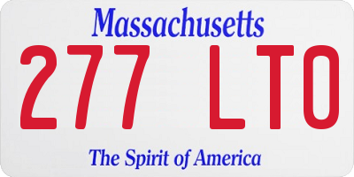MA license plate 277LT0