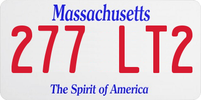 MA license plate 277LT2