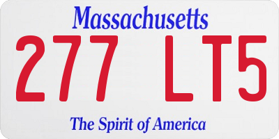 MA license plate 277LT5