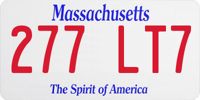 MA license plate 277LT7