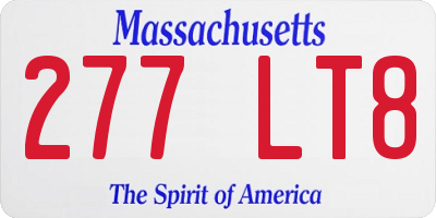 MA license plate 277LT8