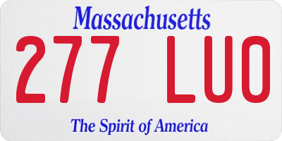 MA license plate 277LU0