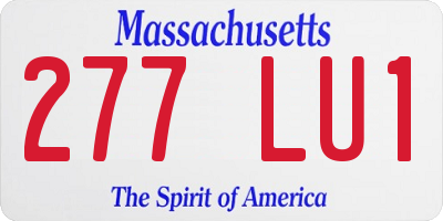 MA license plate 277LU1
