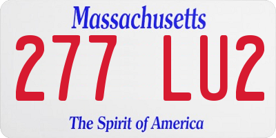 MA license plate 277LU2