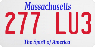 MA license plate 277LU3