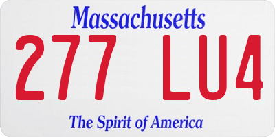 MA license plate 277LU4