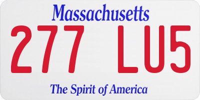 MA license plate 277LU5