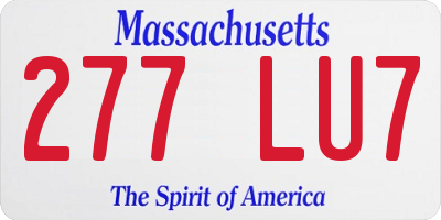 MA license plate 277LU7