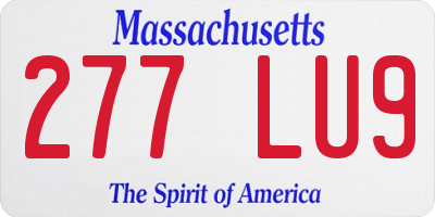 MA license plate 277LU9