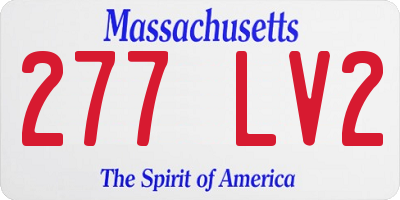 MA license plate 277LV2