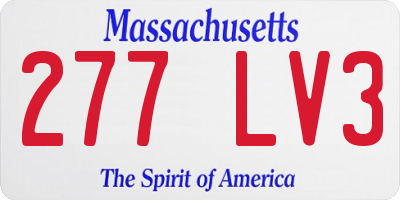 MA license plate 277LV3