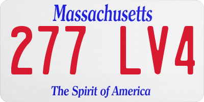 MA license plate 277LV4