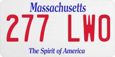 MA license plate 277LW0