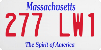 MA license plate 277LW1