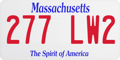 MA license plate 277LW2