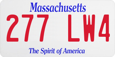 MA license plate 277LW4