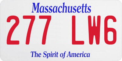 MA license plate 277LW6